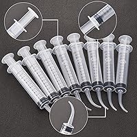 Vista 3 de TecUnite 8 jeringas de riego dental de 12 cc con punta curvada para medición de muelas del juicio, desechable, agua, boca oral, líquida, amígdala
