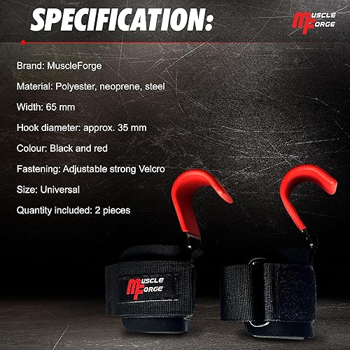 Miniatura 8 de Ganchos de levantamiento de pesas para hombres y mujeres  Correas de muñeca de elevación resistentes con agarres de gancho para levantamiento de
