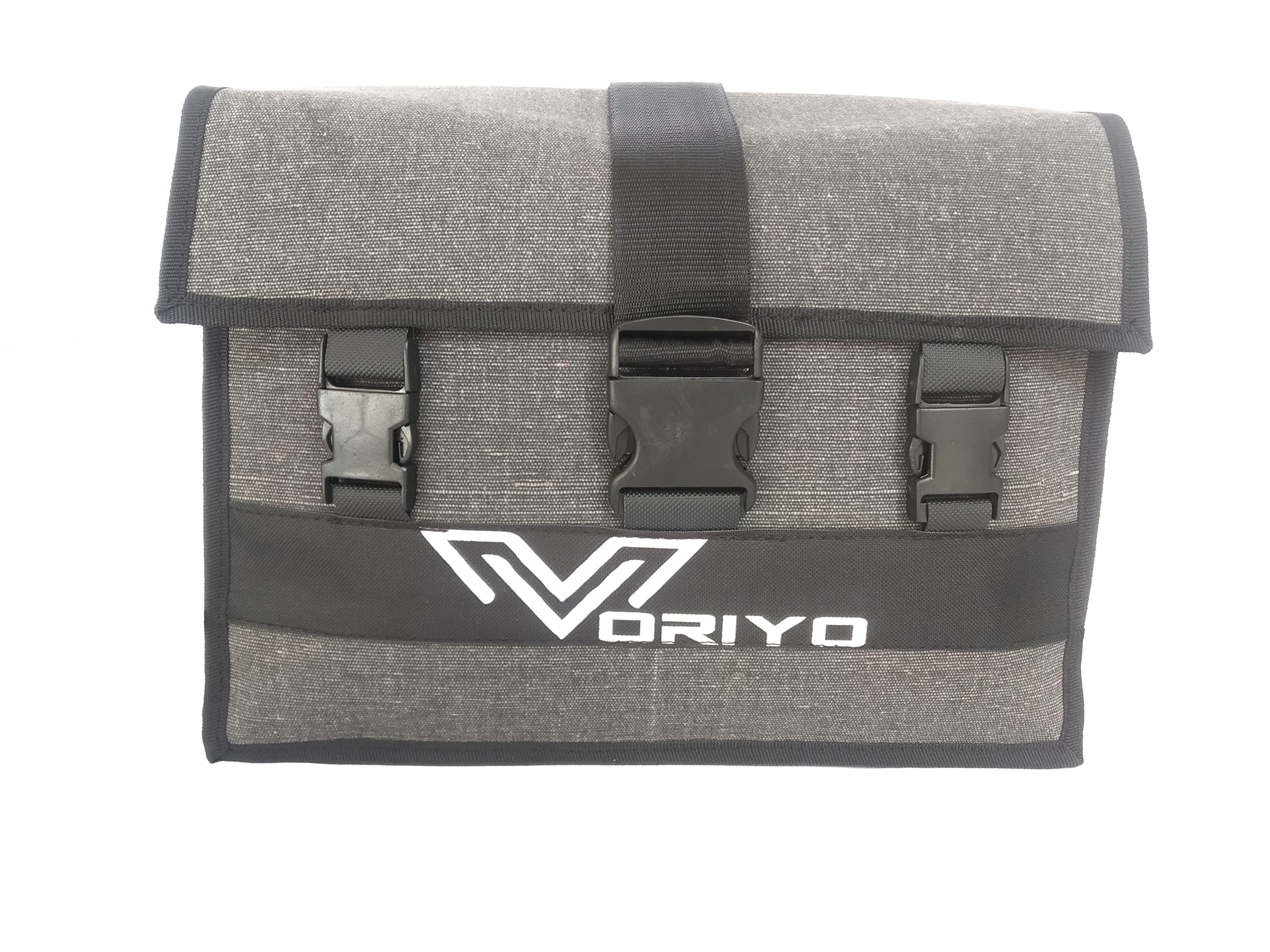 VORIYO Bike Saddle Bag with Water Resistance Motorcycle Side Bag for Riders Luggage Box Luggage Canvas Material Use for All Bikes (Grey)-picture-20