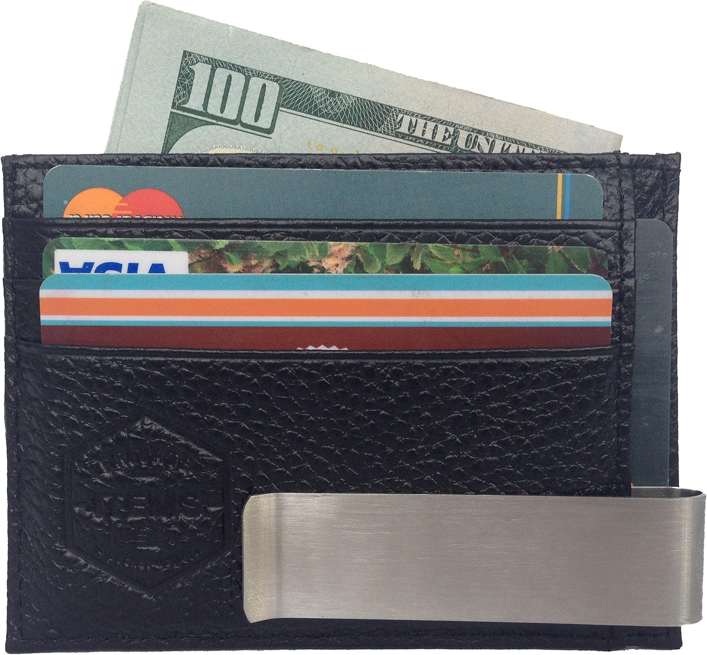 Mens Money Clip Wallet (Separable) - RFID Black Genuine Leather