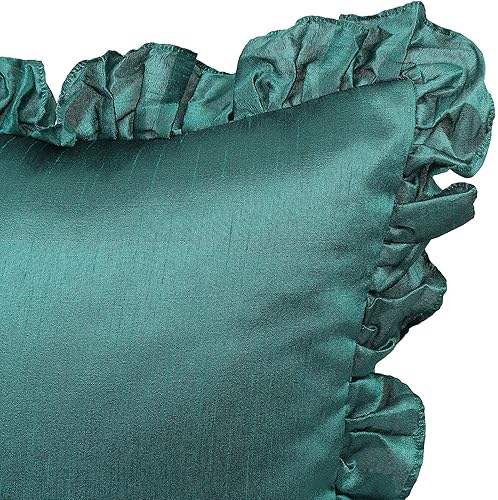 Miniatura 2 de The White Petals Fundas de almohada azul aguamarina (volantes, 20 x 20 pulgadas, paquete de 2)