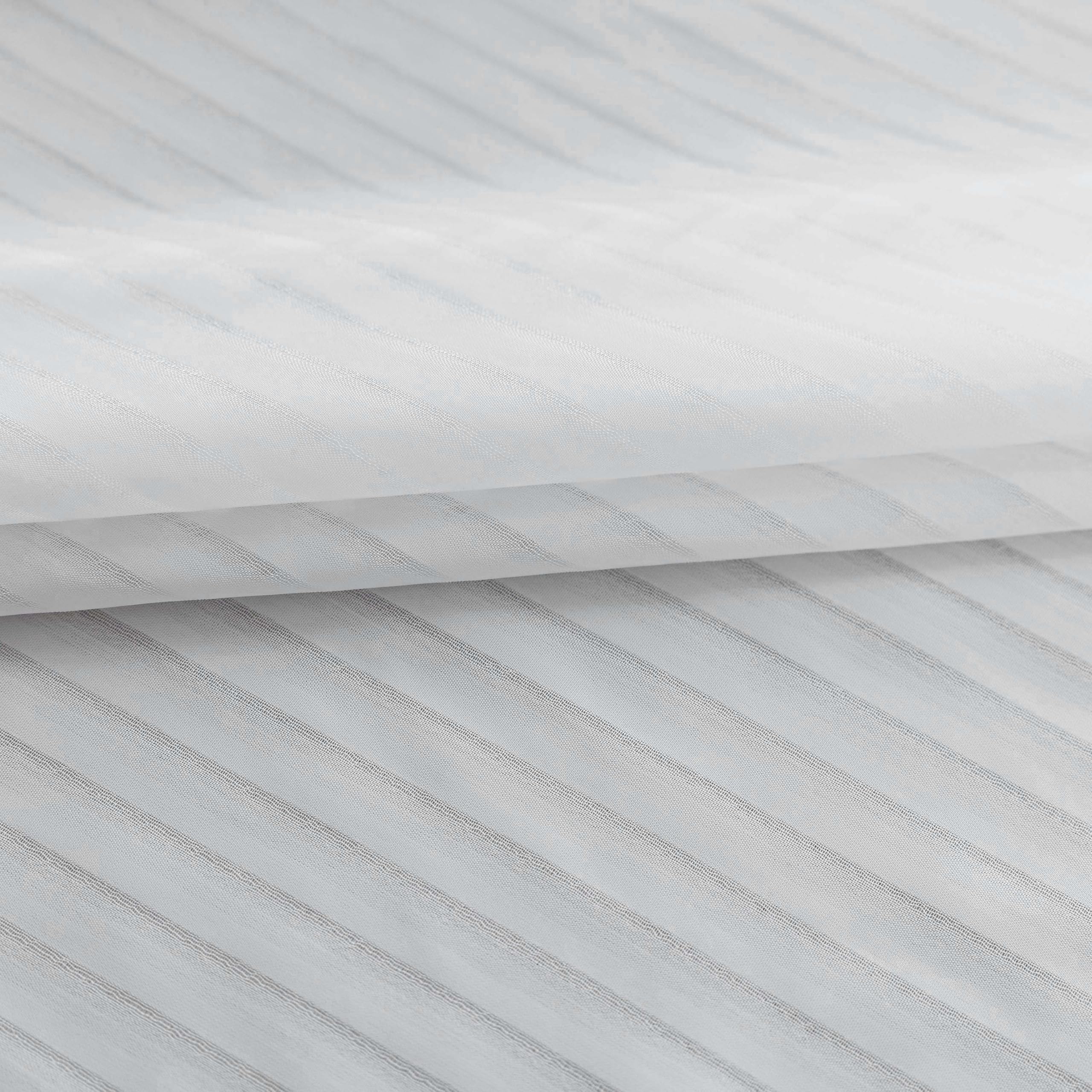 Demetex Striped White Net Curtains 2 Panels for Windows With Rod Pocket - Sheer Voile for Bedroom Living Room Dining Room 137 x 213 cm - Image 3