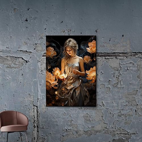 Miniatura 6 de Yoga Wall Art, Canvas Prints Yoga Meditation Studio Room Decorations Tie Dye Hippie Psychedelic Poster with Frame Meditating Peace Wall Art Hanging