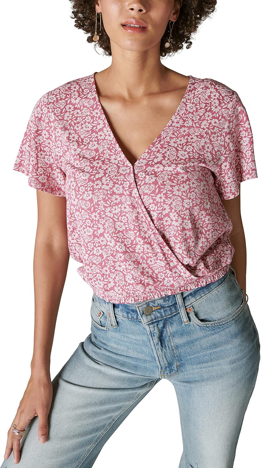 pink surplice top