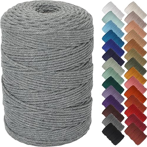 Miniatura 35 de NOANTA - Cuerda de macramé color marrón amarillento, 1/8 pulgadas (3 mm) x 109 yardas (100 metros), cuerda de algodón colorido para colgar