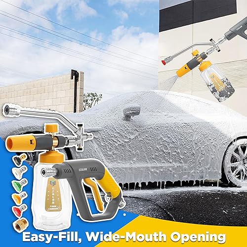 Miniatura 6 de Kit de pistola de cañón de espuma para lavadora a presión con accesorio de doble conector, pistola de espuma para lavado de autos, accesorio de