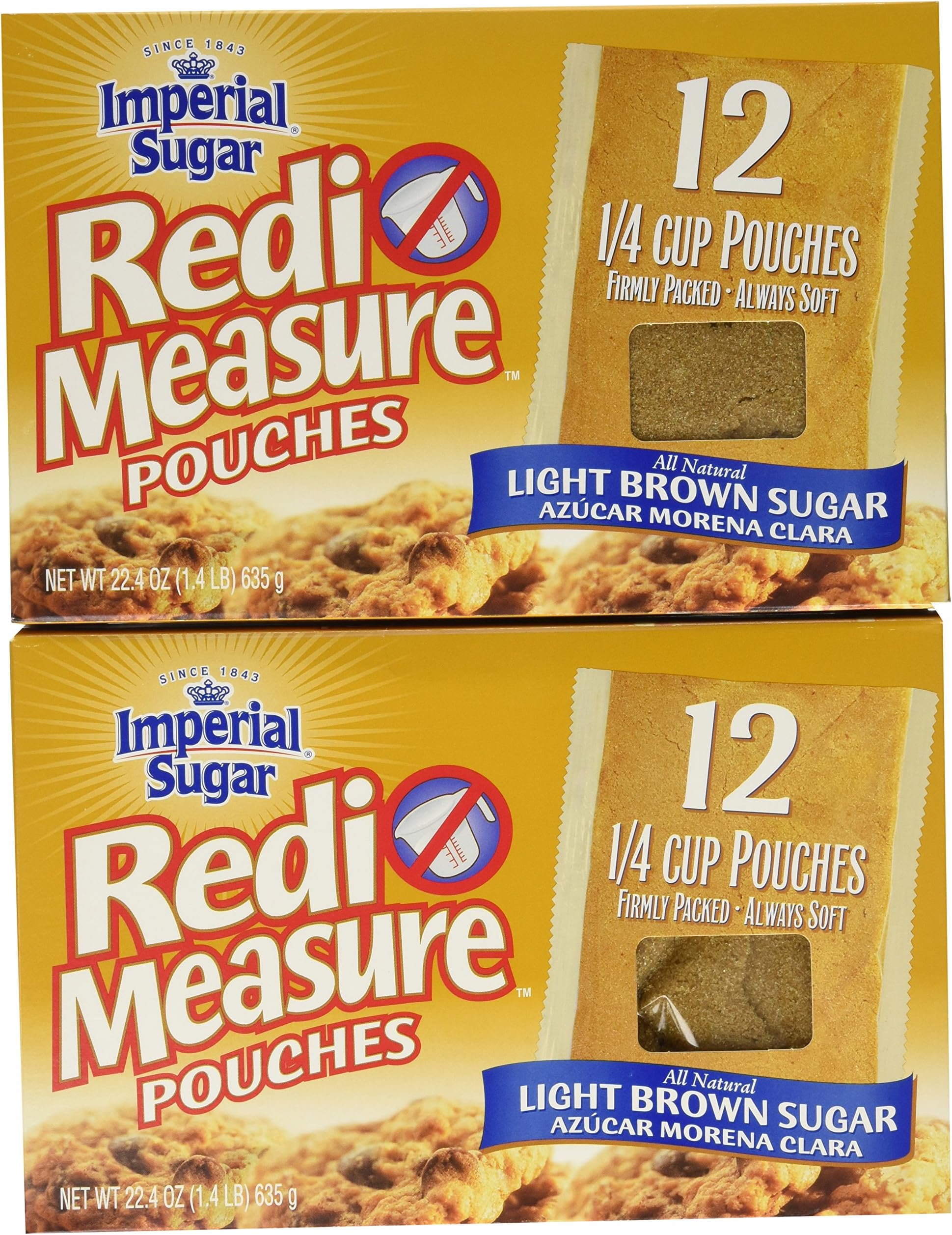 Imperial Sugar Light Redi-Measure Brown Sugar Pouches, 1.4 Pound (Pack of 6)