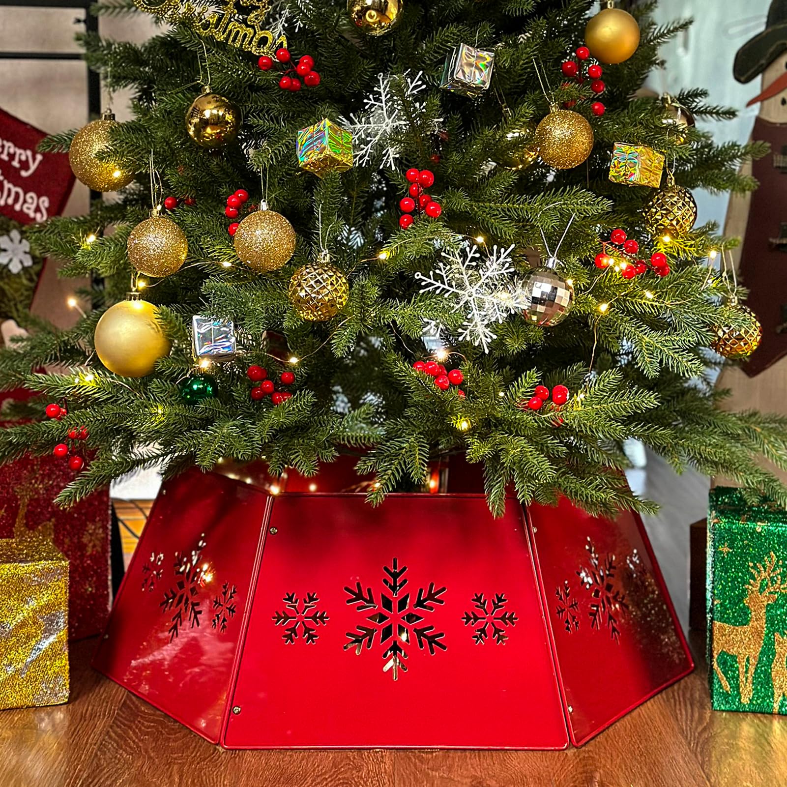 Collari per albero di Natale in metallo per alberi artificiali