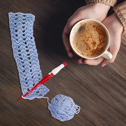 Miniatura 5 de Divit Shilp Ganchos de ganchillo con mango ergonómico Beta  Aguja de tejer hecha a mano de resina de 7 pulgadas, tejido de hilo para manualidades,