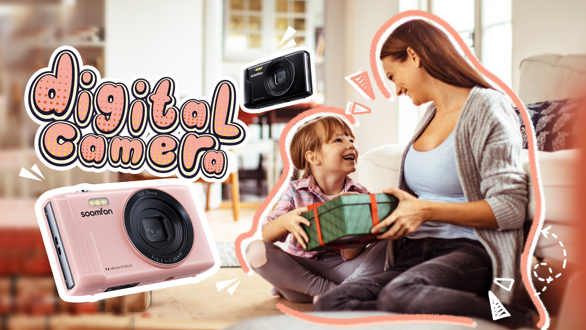 Appareil Photo Numérique 5K 72MP FHD - Zoom 16x - Compact - 2