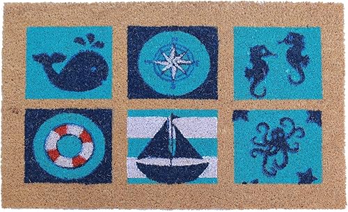 Importaciones decoración 565pvc Felpudo (fibra de coco y PVC), color azul