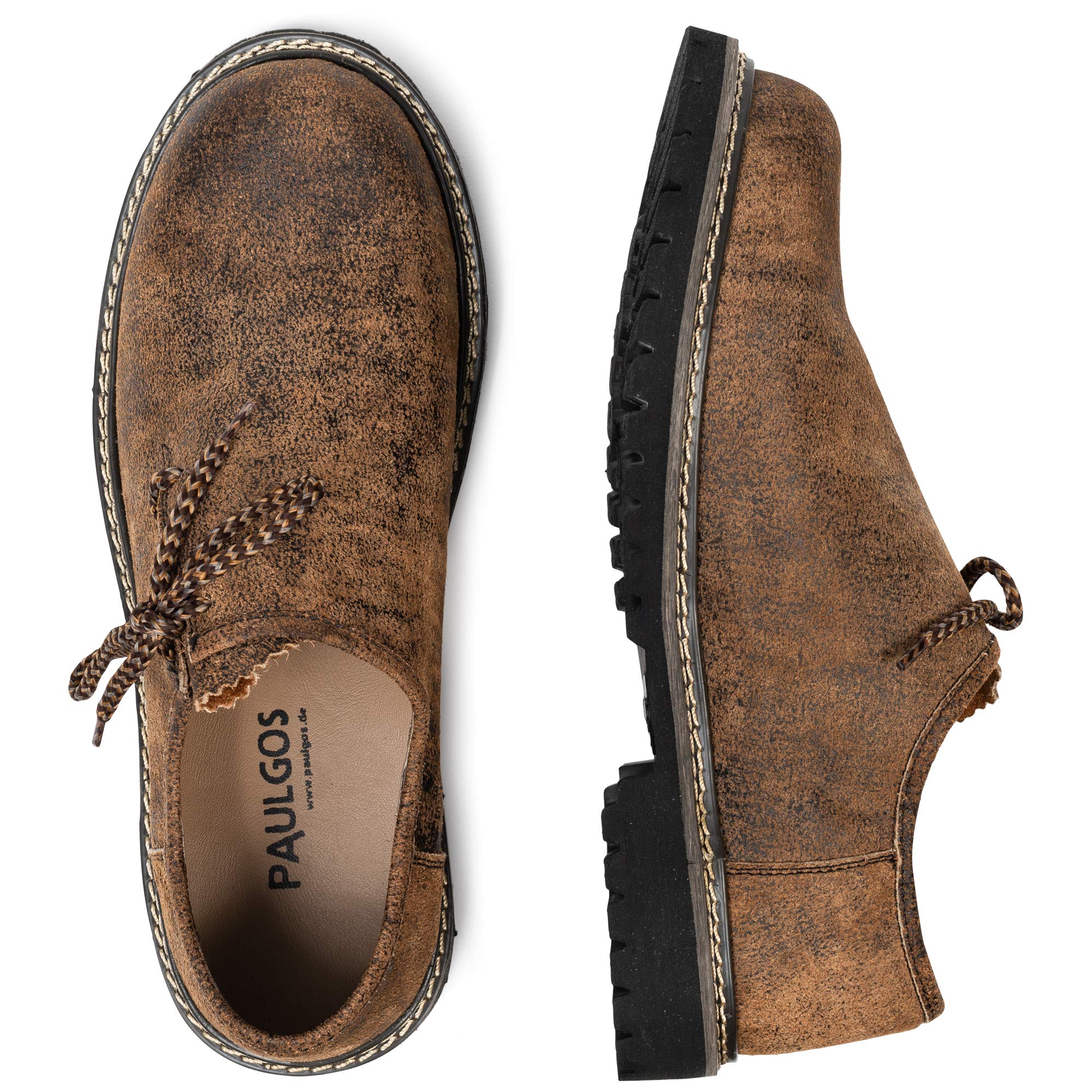 PAULGOS Trachtenschuhe Antik Echt Leder Haferlschuhe Haferl in 3 Farben