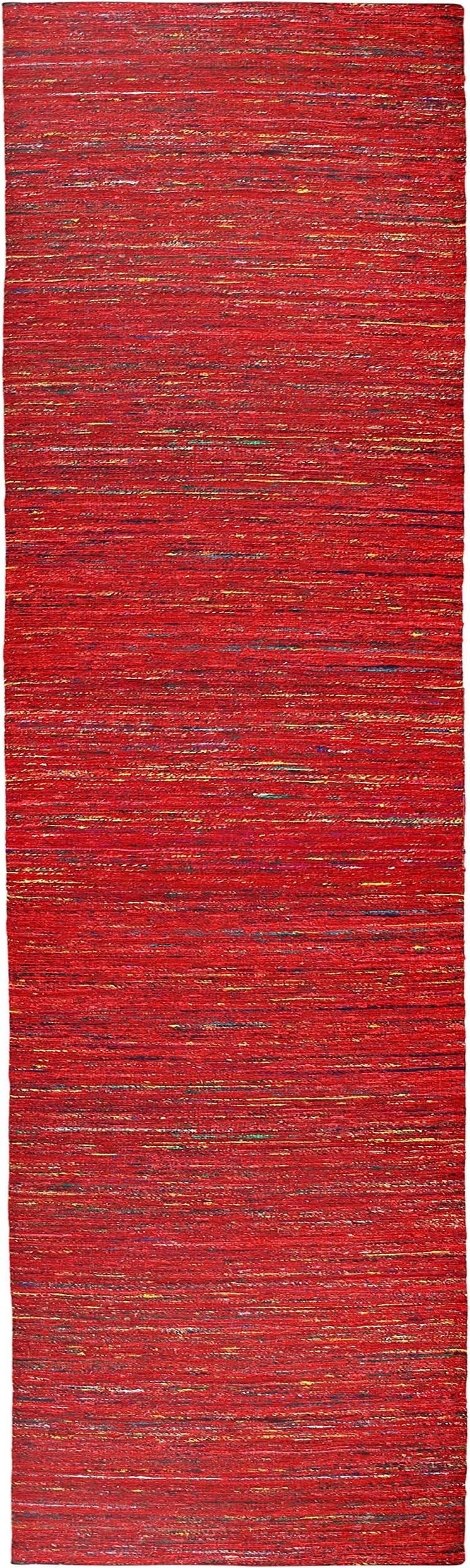 Sari Silk Recycled Runner, 2.5-Feet by 12-Feet, Red