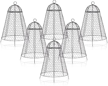 boldworks Garden Cloches for Plants Chicken Wire Cages to Protect from Animals Outdoor Extra Large Rustproof Thicker and Finer Mesh 12" x 20" Pack of 6