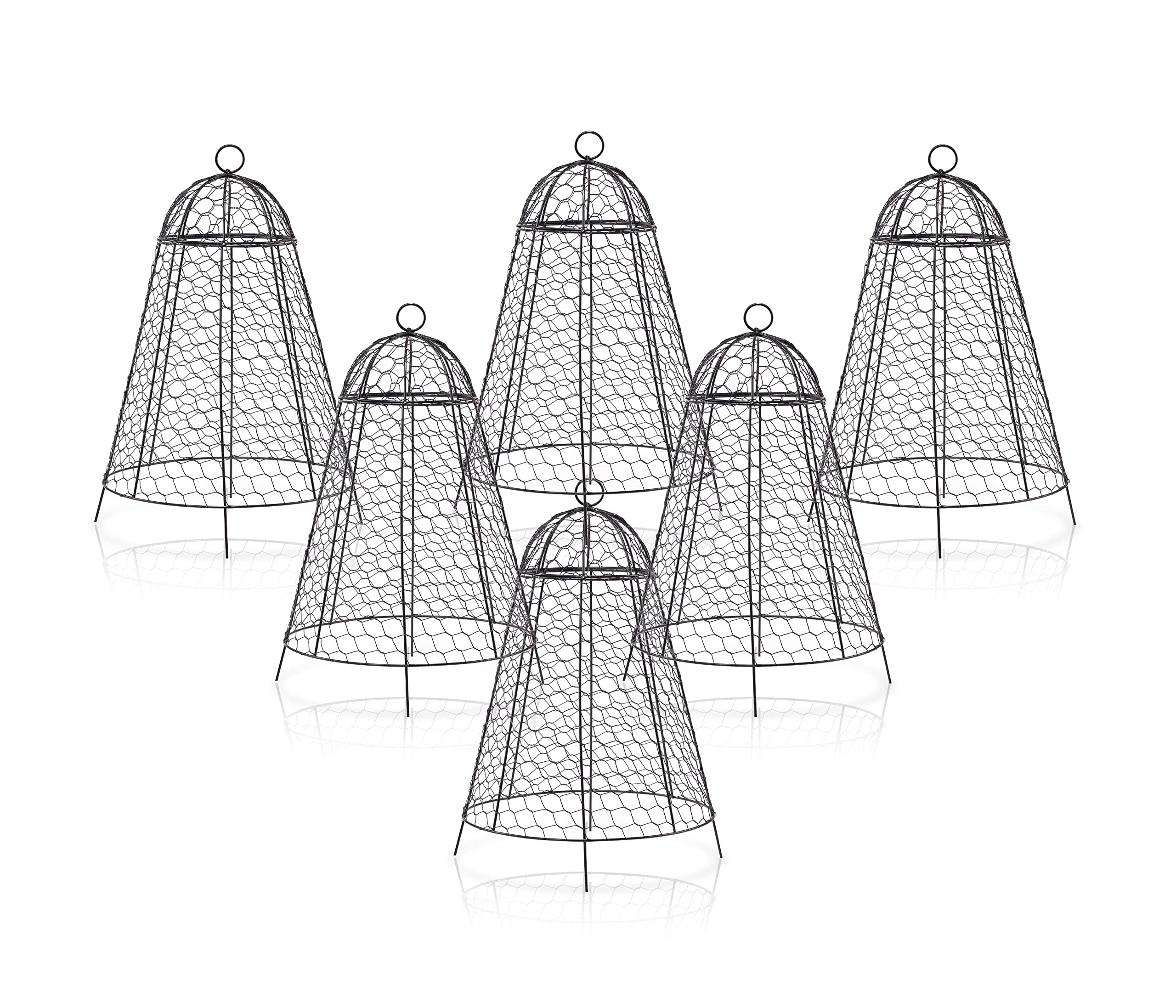 boldworks Garden Cloches for Plants Chicken Wire Cages to Protect from Animals Outdoor Extra Large Rustproof Thicker and Finer Mesh 12" x 20" Pack of 6