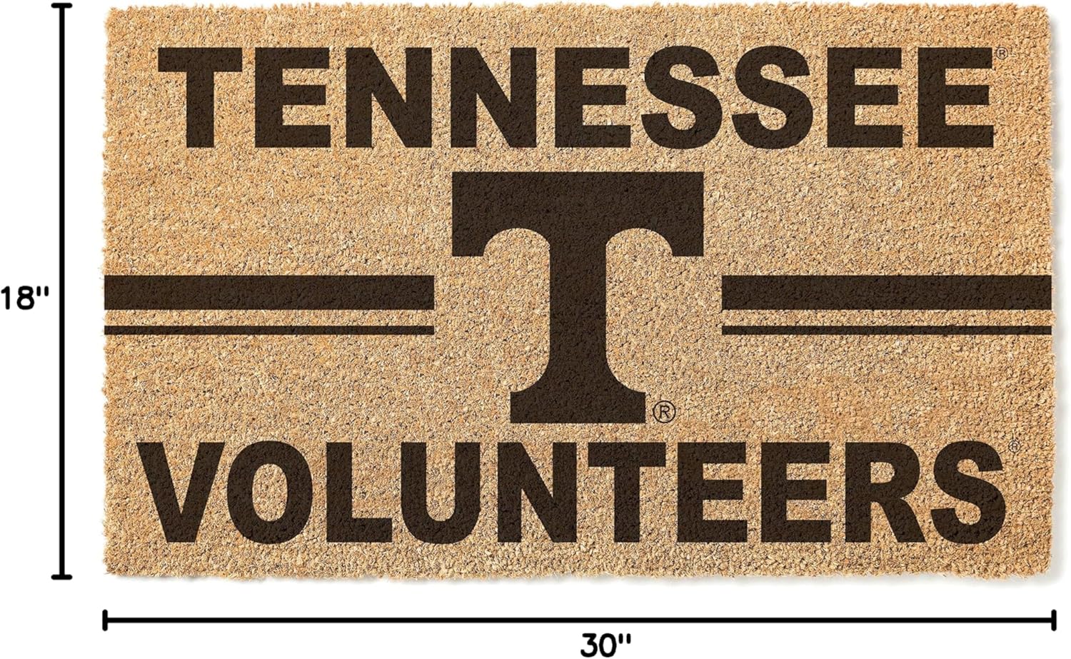 KH Sports Fan Tennessee Volunteers Team Logo Coir Doormat, 18x30 Inches, Volunteers Outdoor Rug; Display Your Team Spirit with This Unique Tennessee Volunteers Doormat
