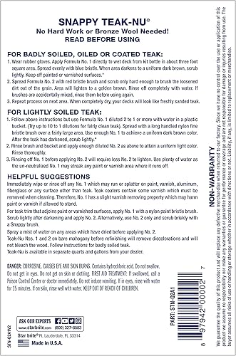 Miniatura 8 de Snappy Teak-Nu - Restore & Renew Weathered, Gray Teak & Other Fine Wood - Professional Strength - For That Freshly Sanded Look