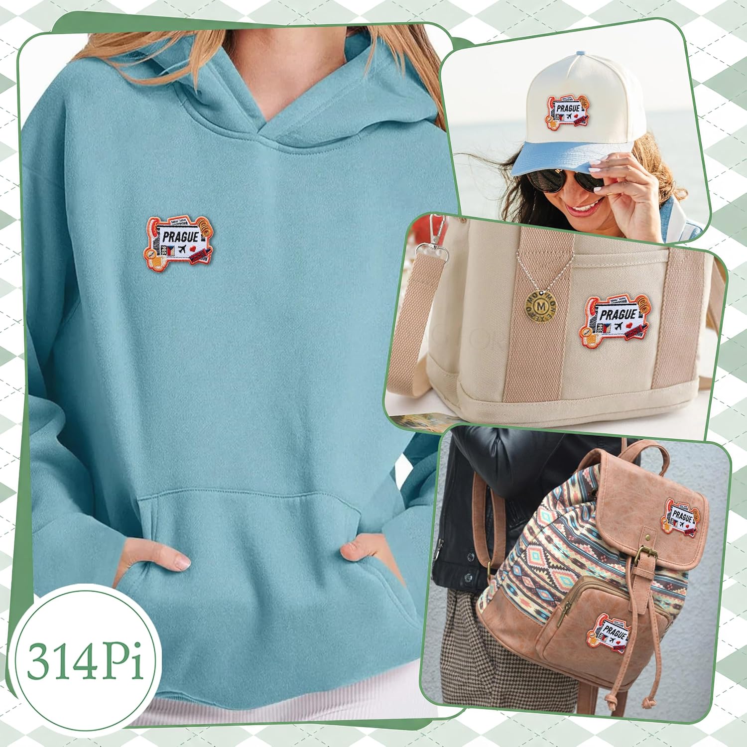 314PI Prague Czech Boarding Pass Embroidery Patch, Size 3" Vintage Travel Ticket Patch, Iron/Sew on Embroidered Patch for Backpack Clothes, Aesthetic Travel Souvenir Gift for Wanderlust Lovers image 4