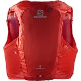 Salomon ADV Hydra Vest 8, Lauf-Trinkweste mit komfortabler Stabilität, schnell zugänglichen Softflasks, großer Tasche für Gels, vereinfachte Aufbewahrung für Training und Rennen XS Fiery Red