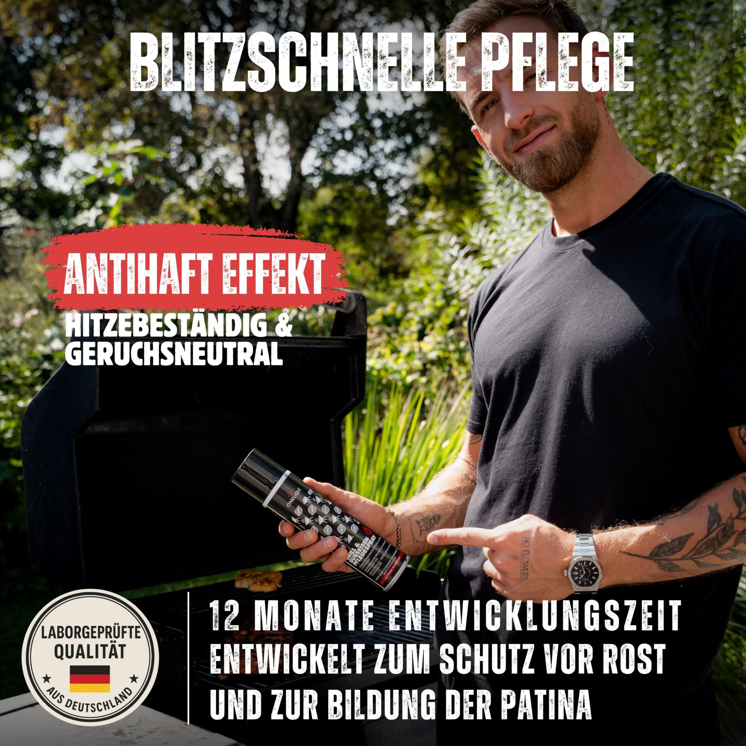 Vorteilspack Gusseisen Pflegespray 3x400ml, Dutch Oven Pflege mit Antihaftfunktion verhindert Anhaften des Grillguts, für die einfache Pflege von Grillrost, Dutch Oven und Pfannen