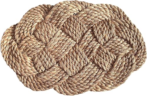 Green Breeze Imports Felpudo ovalado pequeño de tejido de abaca