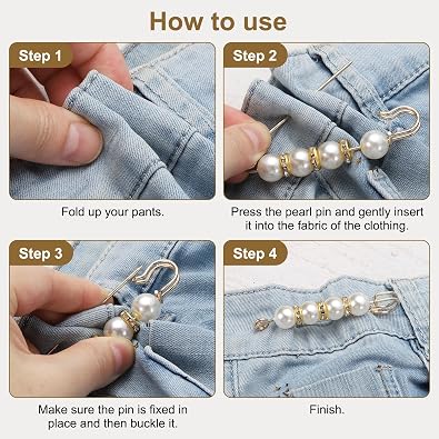 MECCANIXITY Pearl Brooch Pins Decorative Sweater Safety Pin Brooch