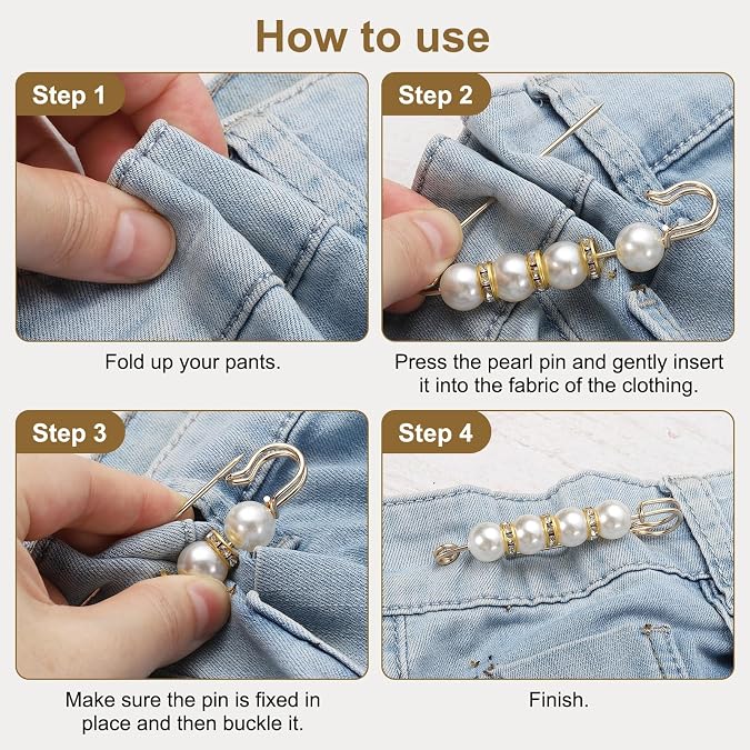 MECCANIXITY Pearl Brooch Pins Decorative Sweater Safety Pin Brooch
