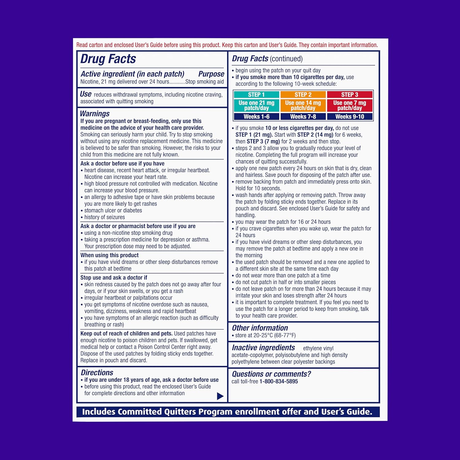NicoDerm CQ Nicotine Patches and Support Program 21 mg, Step 1 - 21 Ct