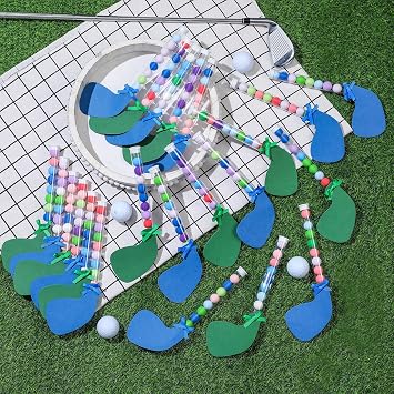 VioraWhite 24 Set Golf Party Favors Clear Plastic Candy Tubes,Green,Blue