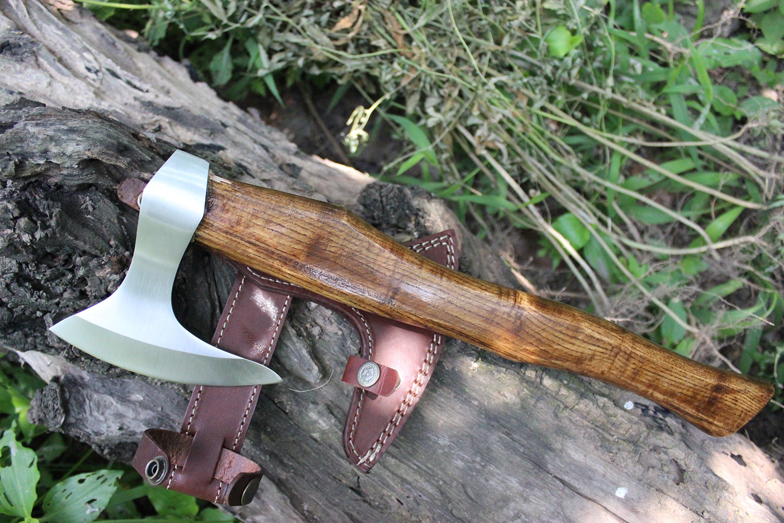 MOUNTAINFORGE Hand Forged Tactical Viking Bearded Combat Hawk WAR Tomahawk Axe