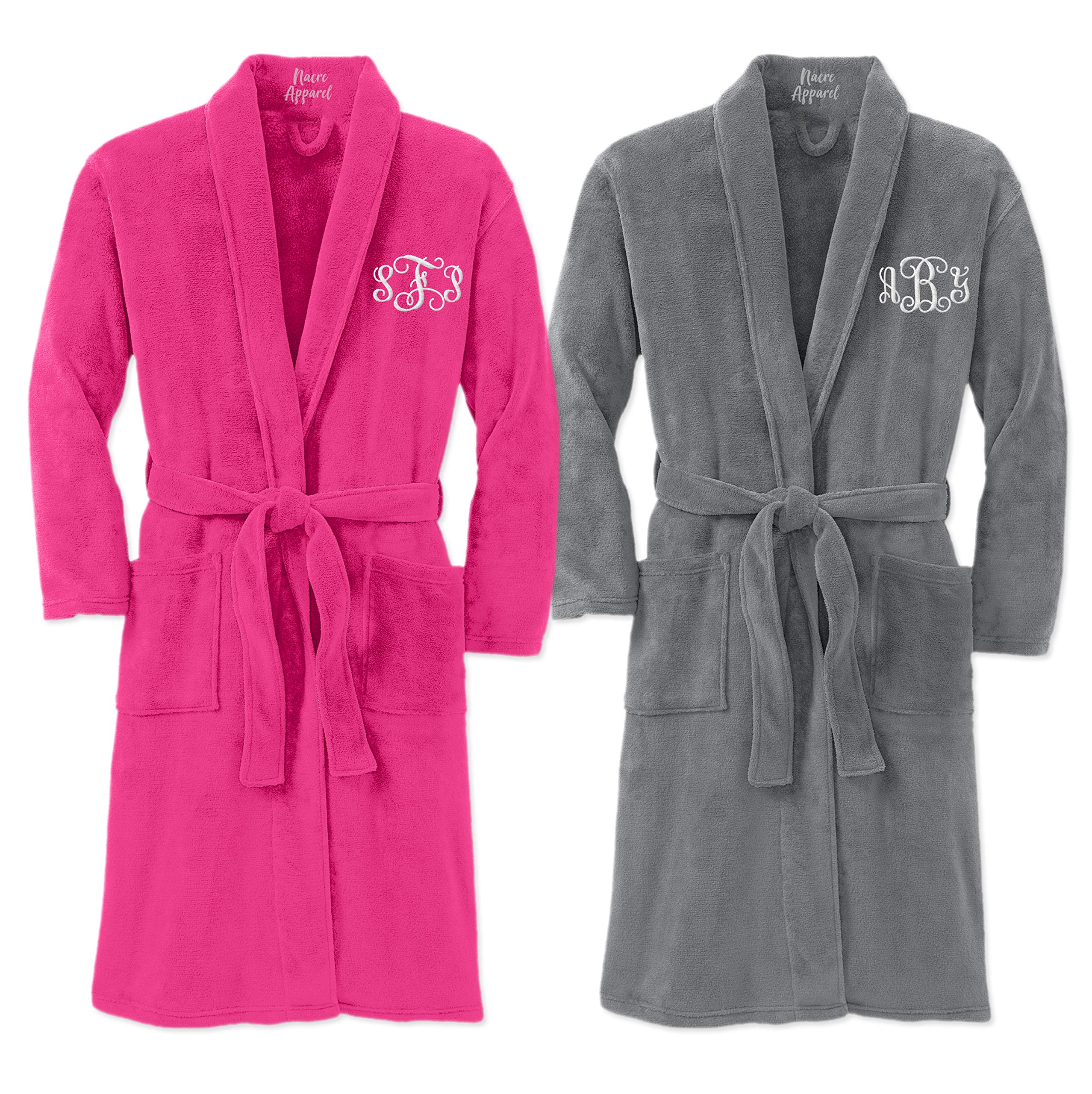 Personalized Plush Robe for His and Hers Custom Embroidered Bride Groom Wedding Bathrobe