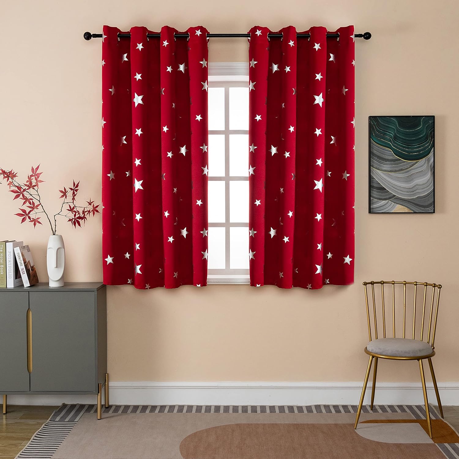 GIRASOLE HOME Coppia Tende Oscuranti Termiche Morbide Motivo Intreccio