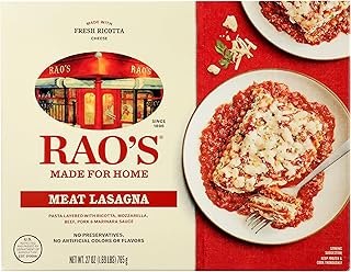 Rao's Made for Home Meat Lasagna, Frozen Meals, 27oz, Premium Quality Italian Tomatoes, Pasta, and Fresh Ricotta Cheese