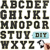 Vista 8 de Parches autoadhesivos de felpilla con letras A-Z, color blanco, 26 piezas para ropa de tela