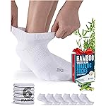 Doctor\'s Select Viscose Bamboo Ankle Diabetic Socks for Women and Men - 6 Pairs | Quarter Diabetic Socks for Women Size 9-11 | Viscose Bamboo Socks Woman | Edema Socks | White