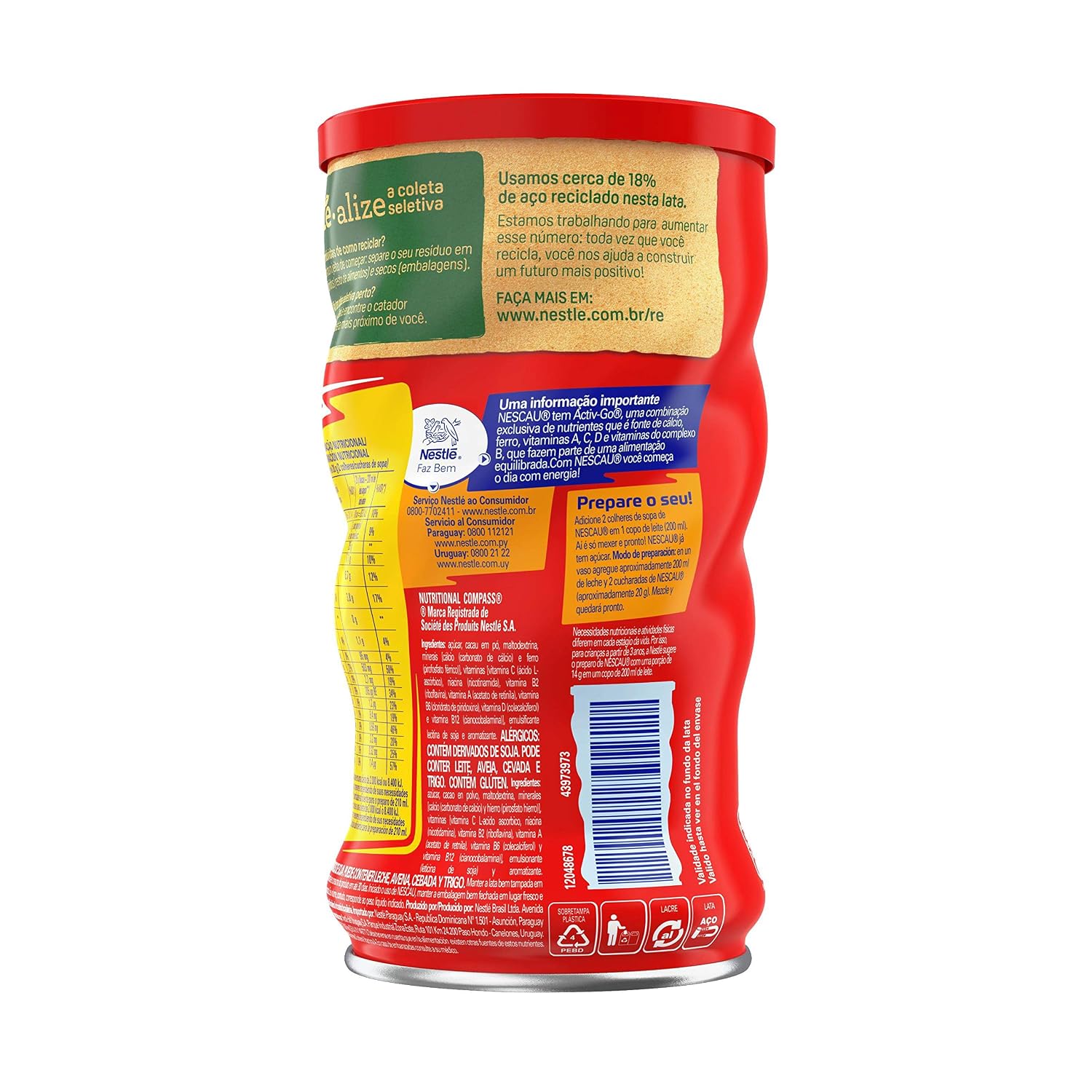 2 Pack Achocolatado Nescau - Nestle - 400gr - Chocolate