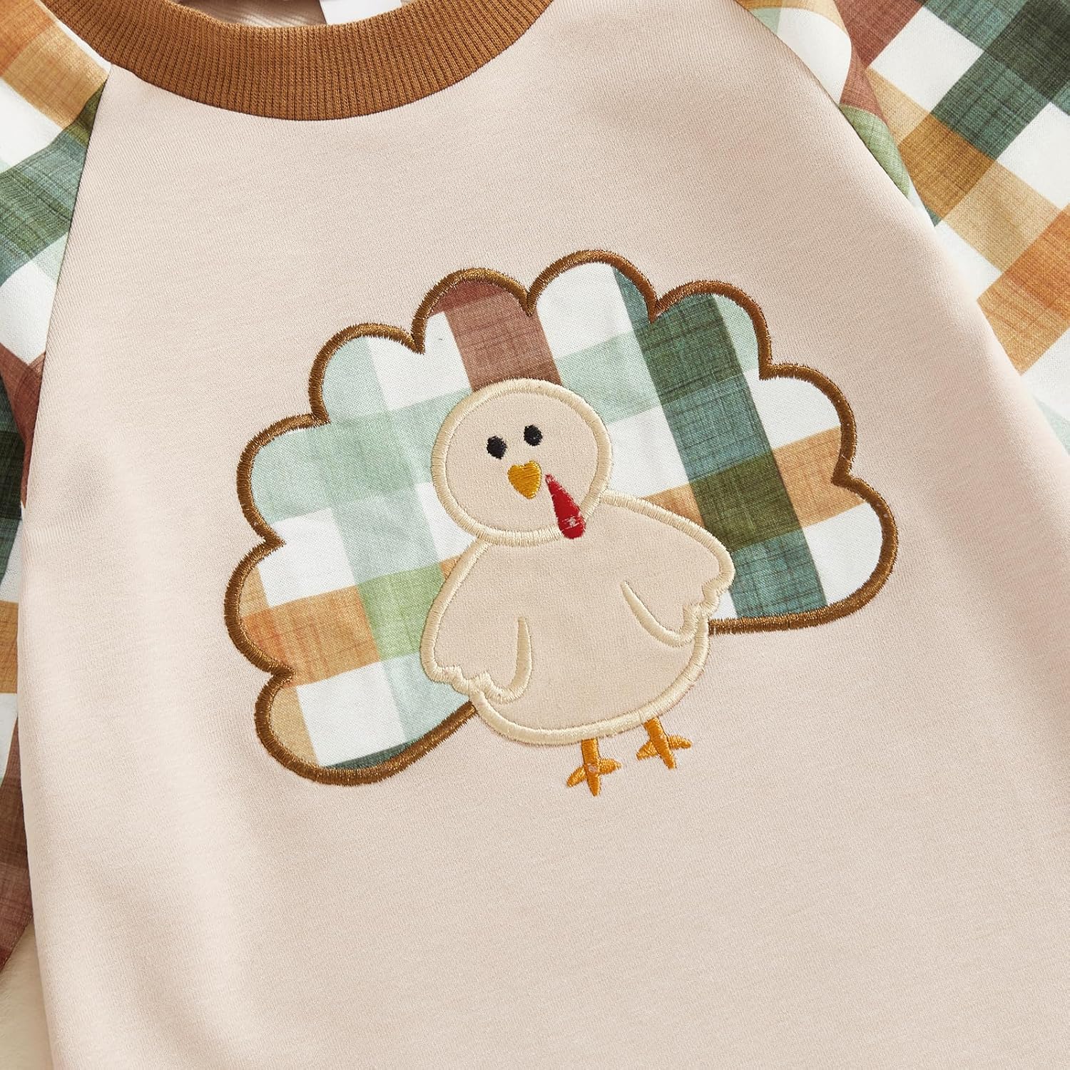 First Thanksgiving Baby Boy Girl Clothes Outfits Newborn Turkey Gobble Embroidered Jumpsuit Plaid Romper Fall - Image 4