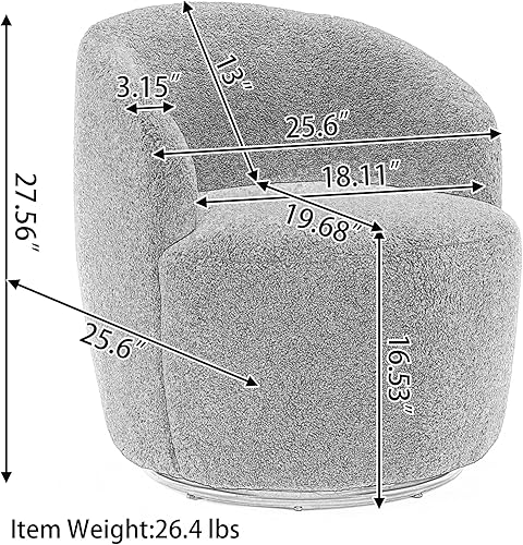 Miniatura 2 de HomSof Swviel - Silla de barril para sala de estar, sillón de terciopelo negro con anillo de metal con revestimiento de polvo negro