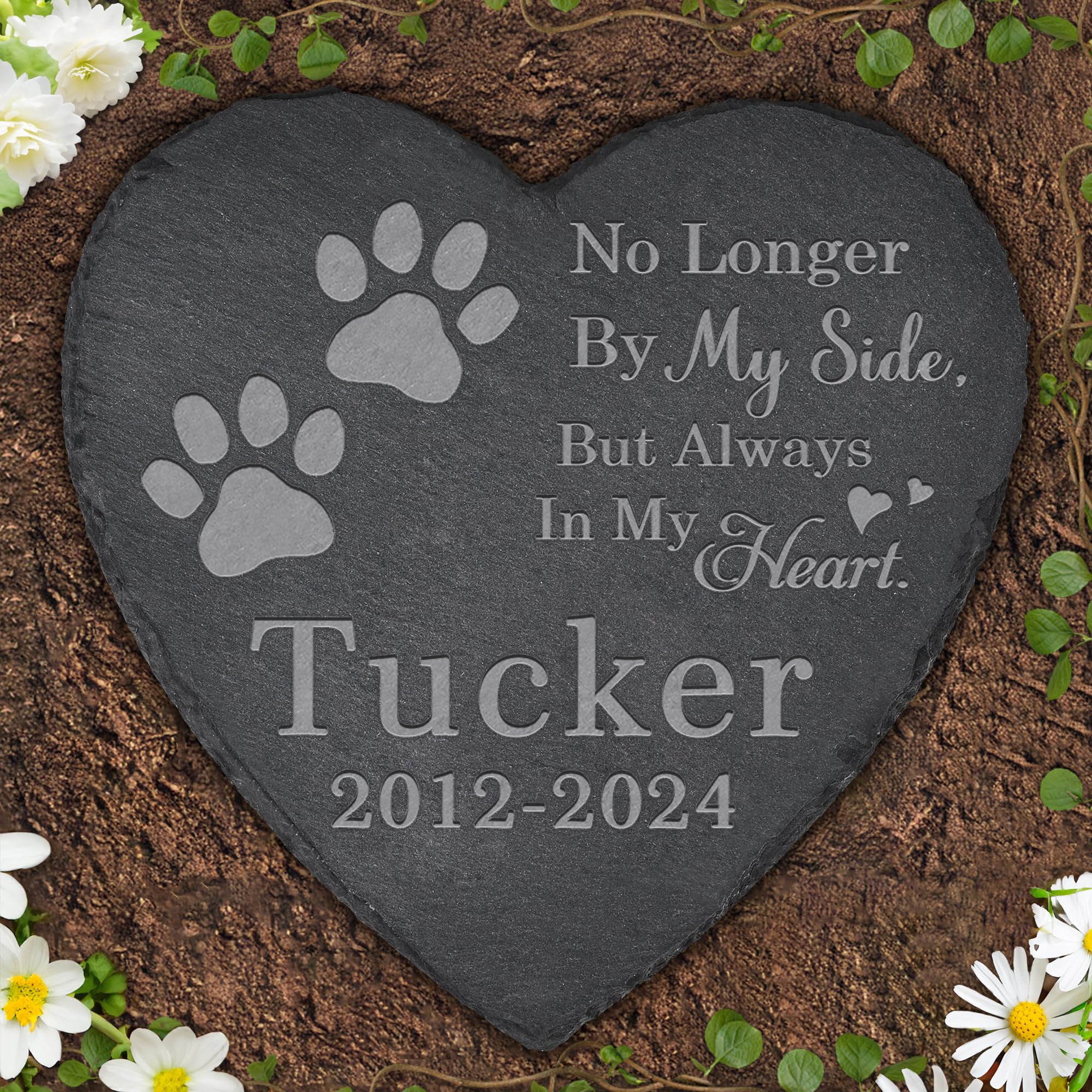 VIAKDEM Pet Memorial Stone Pet Headstone - Pet Memorial Gifts - Loss of a Pet - Memorial Stone for Pet - Pet Loss Gifts (Heart-Shaped)