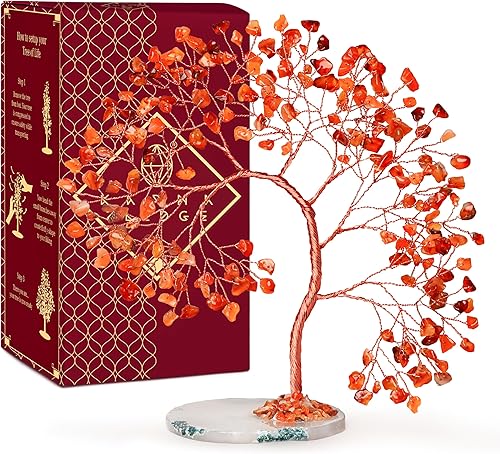 Miniatura 128 de Árbol de la vida de cristal curativo de 7 chakras, árboles bonsái hechos a mano para energía positiva, dinero y buena suerte, árbol para decoración