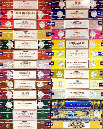 Miniatura 2 de Satya Premium Mix - Juego de 12 varillas de incienso surtidas, para meditación, aromaterapia, curación, yoga, positividad y relajación
