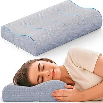 FOVERA Cervical Pillow for Neck Pain | 2 Years Warranty | for Spondylitis Neck & Shoulder Pain, Orthopedic Memory Foam Pillow for Sleeping, Standard Size, 18 x 11 x 3.5 Inch, Grey Jacquard, Pack of 1