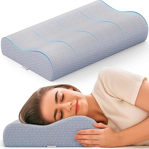 FOVERA Cervical Pillow for Neck Pain | 2 Years Warranty | for Spondylitis Neck &amp; Shoulder Pain, Orthopedic Memory Foam Pil