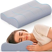 FOVERA Cervical Pillow for Neck Pain | 2 Years Warranty | for Spondylitis Neck & Shoulder Pain, Orthopedic Memory Foam Pillow for Sleeping, Standard Size, 18 x 11 x 3.5 Inch, Grey Jacquard, Pack of 1