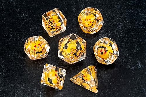 Miniatura 9 de FanRoll - Juego de dados DND de resina de 0.630 in: dados de gato, dados de juego de rol para Calabozos y Dragones