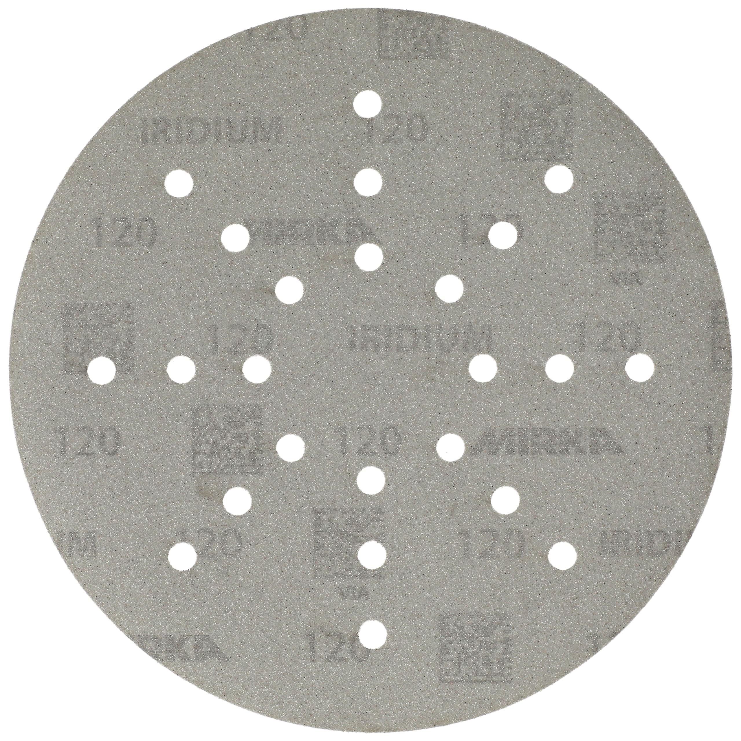 Mirka Papel de lija Iridium Ø 225 mm Grano 120 25 discos cierre adhesivo