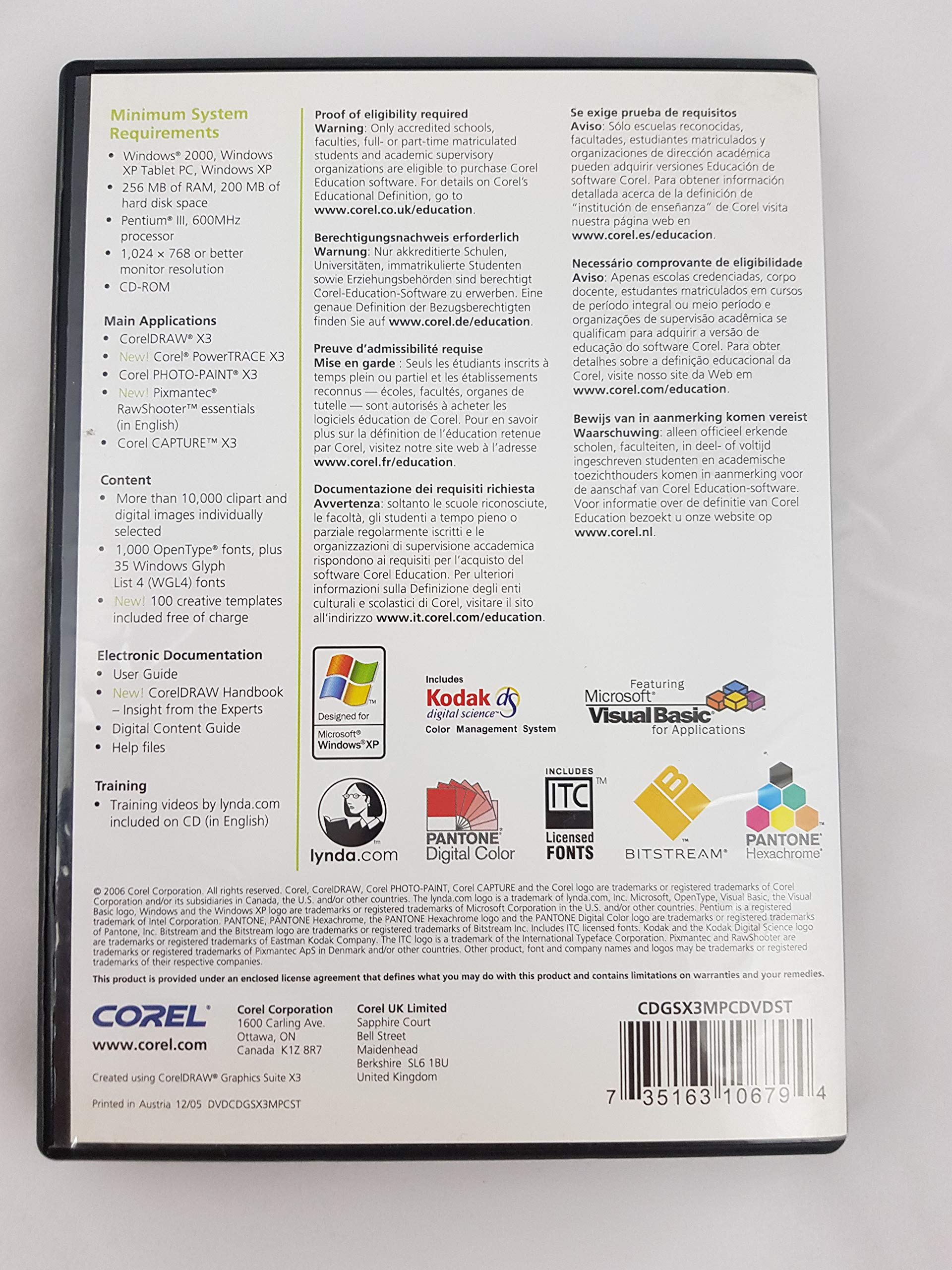 Corel Draw Graphics Suite x3 EDU dt. CD