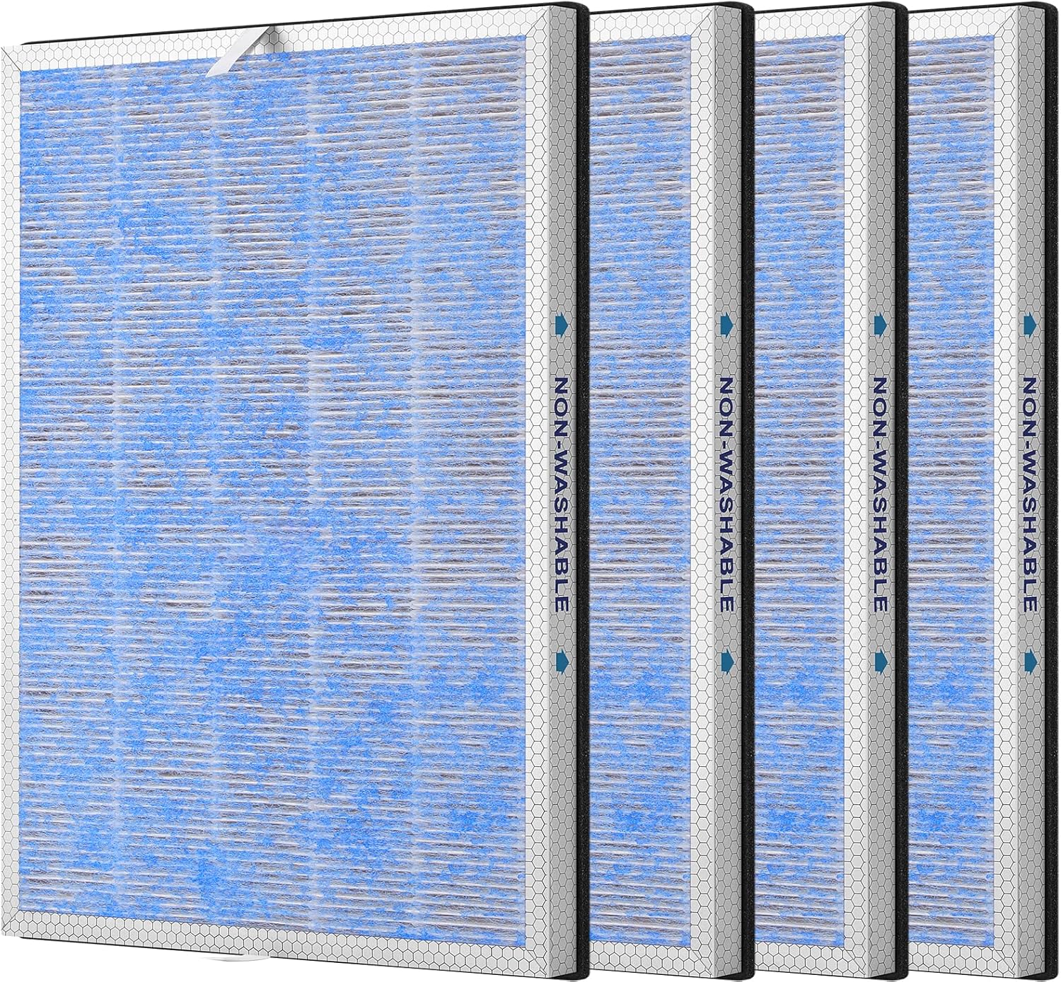 4 Pack MSA3/MSA3S True HEPA Filter Replacement Compatible with Membrane Solutions MSA3 and MSA3S Air Purifier Upgraded 4-in-1 H13 True HEPA Filter