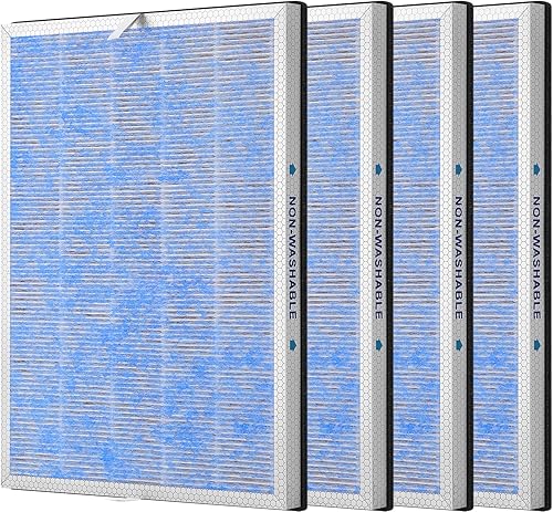Paquete de 4 filtros MSA3MSA3S True HEPA de repuesto compatibles con Membrane Solutions MSA3 y MSA3S purificador de aire mejorado 4 en 1 H13 True