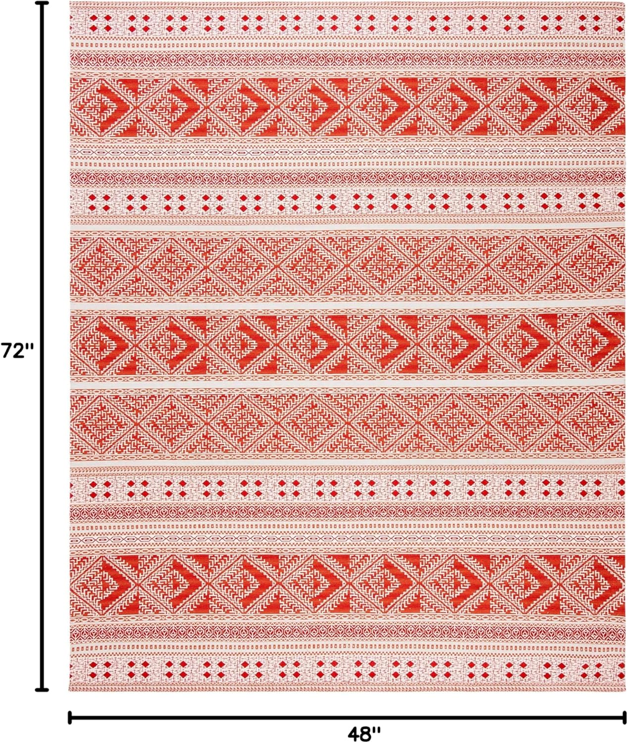 SAFAVIEH Classic Vintage Collection Accent Rug - 4' x 6', Rust, Handmade Moroccan Boho, Ideal for High Traffic Areas in Entryway, Living Room, Bedroom (CLV717P)